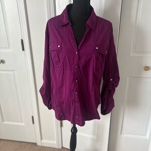 Women's Purple Button-Up Shirt